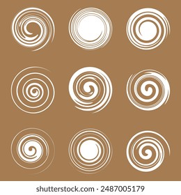 Set Abstract Circular Twirl Element Collection.