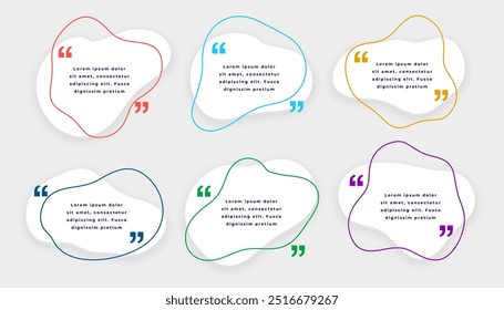 set of abstract citation bubble sign template for web message or text vector