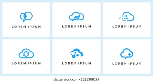 Set of abstract cloud logo collection
