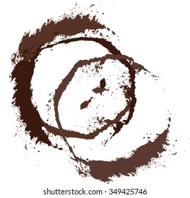 Set of abstract coffee or chocolate or cocoa round spots. Vector illustration.