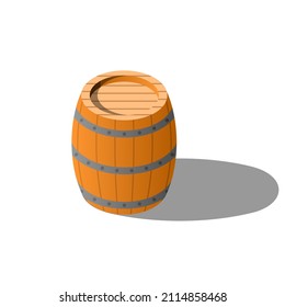 Colección Resumen Estilo de diseño de vectores de elementos de barril de madera isométrica 3D