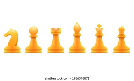 Set Abstract Collection Chess Pieces Figure Icons King Queen Bishop Pawn Horse And Rook Vector Design Style Logo