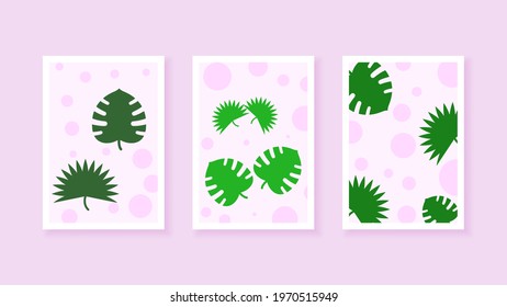 Set Abstract Collection Contemporary Vector Botanical Floral Plants Desgin Doodle Elements Posters Minimal Natural