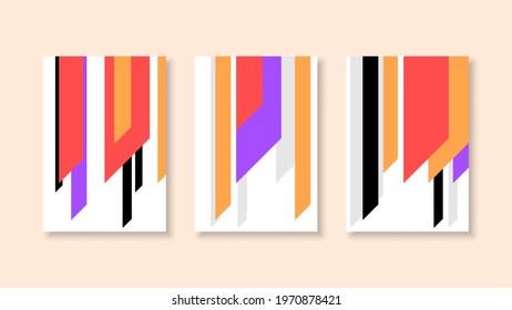 Set Abstract Collection Contemporary Vector Geometric Desgin Doodle Elements Posters
