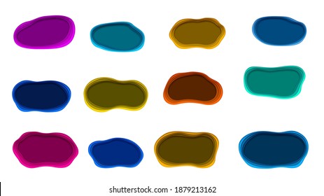 Establecer papel de colección abstracta Cortar distintas figuras Formas de fondo Sombras de fondo Plantilla de estilo de diseño de vectores
