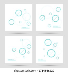 Set of abstract color background with spherical geometric shape. Vector dynamic circles with diagonal.