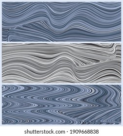 Set von abstrakten Farbhintergründen. Wavy-Oberfläche aus gestreiftem Gewebe
