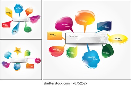 Set abstract color banners