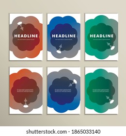 Set abstract color circle on white background