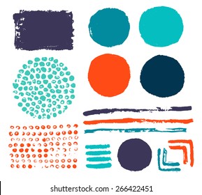 Set of abstract color elements.