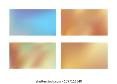 Set of Abstract Color Gradient Background for your Design. Abstract orange and blue colored blurred gradient mesh background