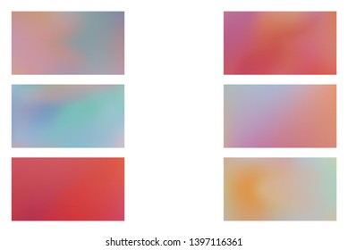 Set of Abstract Color Gradient Background for your Design. Abstract red, purple and green colored blurred gradient mesh background