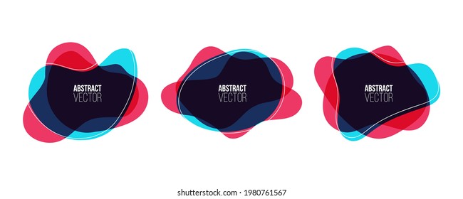 Set of abstract color liquid shapes. Fluid graphic elements for your creative design. Vector illustration.