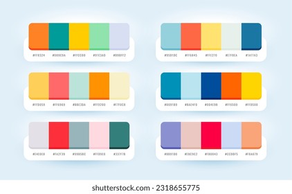 set of abstract color palette banner for web and app design vector