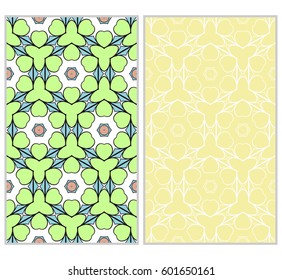 set of Abstract color pattern in the form of a multicolored mosaic with elements of lace and floral ornament. vector illustration. For textiles, design, wallpapers, greeting cards, products for home