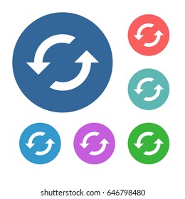 Set of abstract color reload arrow.
