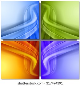 Set of abstract color vector background.  Corner from light and shadow
