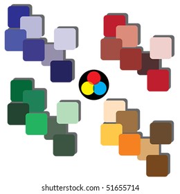 set of the abstract color vector patterns