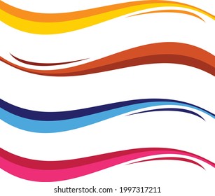 Conjunto de ondas de color abstractas.