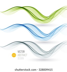 Set of abstract color waves. Vector illustration EPS 10