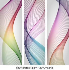 Set of abstract color wavy backgrounds