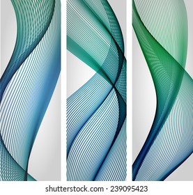Set of abstract color wavy backgrounds