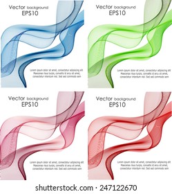 Set of abstract color wavy backgrounds