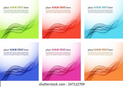 Set of abstract color wavy backgrounds