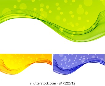 Set of abstract color wavy backgrounds