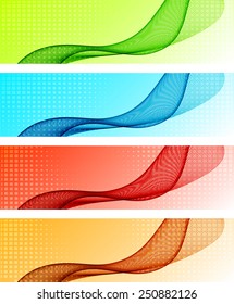 Set of abstract color wavy backgrounds