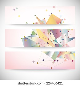 Set of abstract colored backgrounds, triangle design vector illustration.