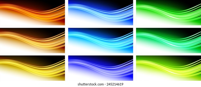 Set of abstract colored banners