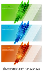 Set of abstract colored banners