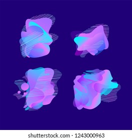 Set with abstract colored shapes. New cool trend design