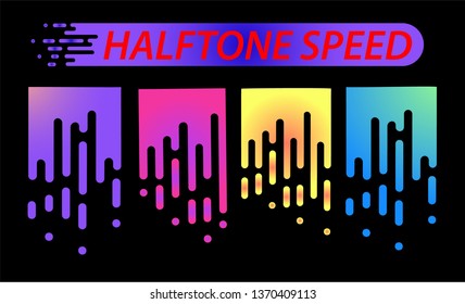 Set of Abstract Colorful Arrow, Circular halftone shape Symbol and Icon Vector Design Elements. Vector illustration EPS 10