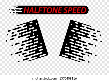 Set of Abstract Colorful Arrow, Circular halftone shape Symbol and Icon Vector Design Elements. Vector illustration EPS 10