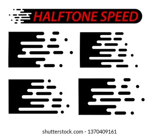 Set of Abstract Colorful Arrow, Circular halftone shape Symbol and Icon Vector Design Elements. Vector illustration EPS 10