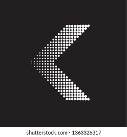 Set of Abstract Colorful Arrow, Fly, Forward logo. Dots, Dotted, Sparkle, Pixels, Square, Circle, Circular halftone shape Symbol and Icon Vector Design Elements