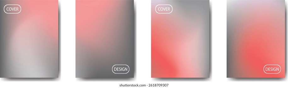 Set of abstract colorful background with beautiful color gradation for poster header flyer cover backdrop, smooth color fluid vector illustration background