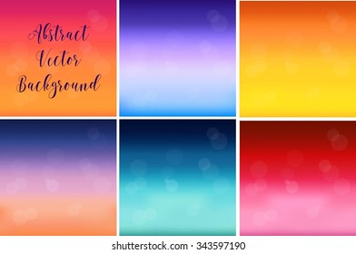 Set of abstract colorful background. Vector illustration of soft colored abstract background.