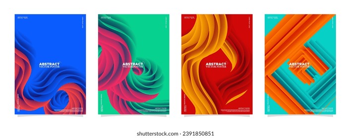 Un conjunto de fondos abstractos coloridos con elementos 3d