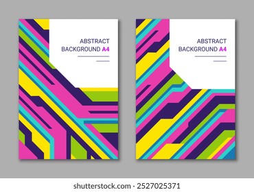 Conjunto de fondos de colores abstractos para materiales de marketing de impresión de Vertical A4.