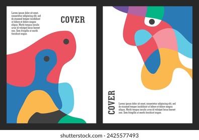 Set of abstract colorful backgrounds for cover, print art, social media, flyer and poster