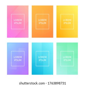 Set of abstract colorful backgrounds with dots. Design for vertical banner, poster. Vector illustration.