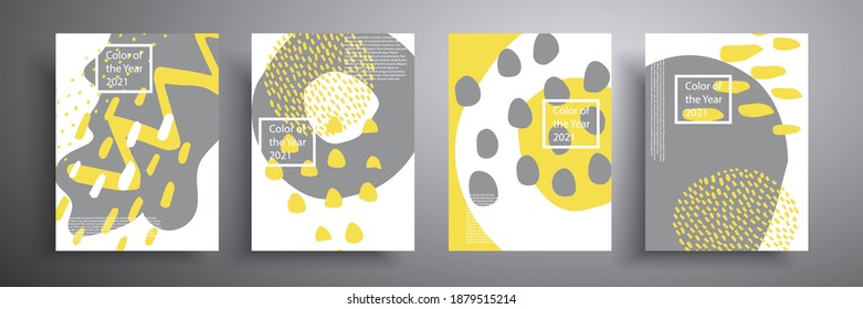 Colores abstractos de colores grises y amarillos. Colores de moda de 2021. Ilustración vectorial para el diseño de tarjetas, cubiertas, volantes e invitaciones