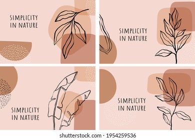 Set von abstrakten bunten Hintergründen, Mustern, Highlight-Covern, Karten. Handgezeichnete doodle Objekte, Formen, Flecken, Blätter, Blumen, Pflanzen, Freibäder und Linien. Moderne trendige Symbole für soziale Medien.