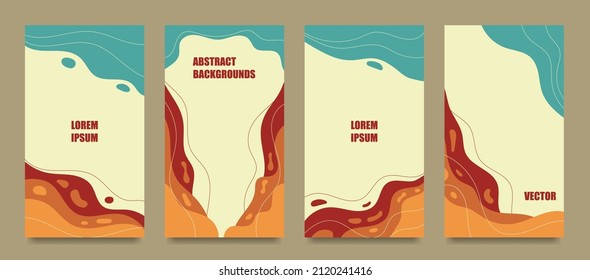Conjunto de antecedentes abstractos coloridos con espacio para textos para historias en medios sociales.