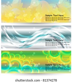 set of abstract colorful  banners background