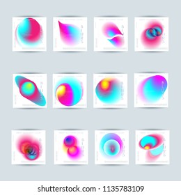 Set of Abstract colorful blur vibrant gradient
