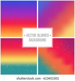 Set of abstract colorful blurred backgrounds. Vector illustration. 